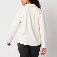St. John's Bay Polar Fleece Womens Mock Neck Long Sleeve Sweatshirt