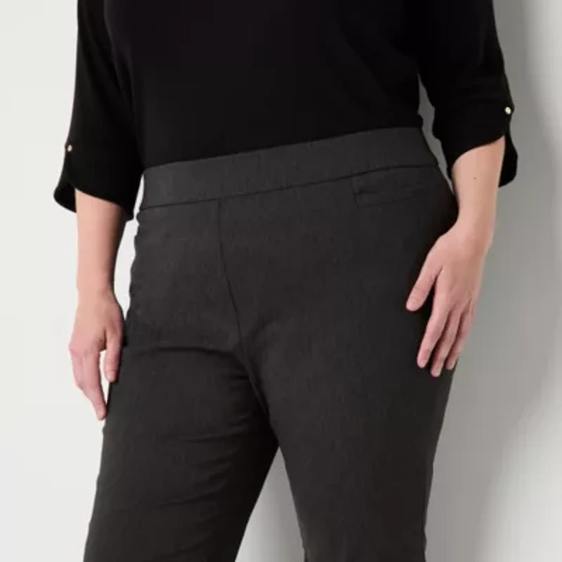 Liz Claiborne Lisa Flare Womens Plus Mid Rise Pull-On Pant