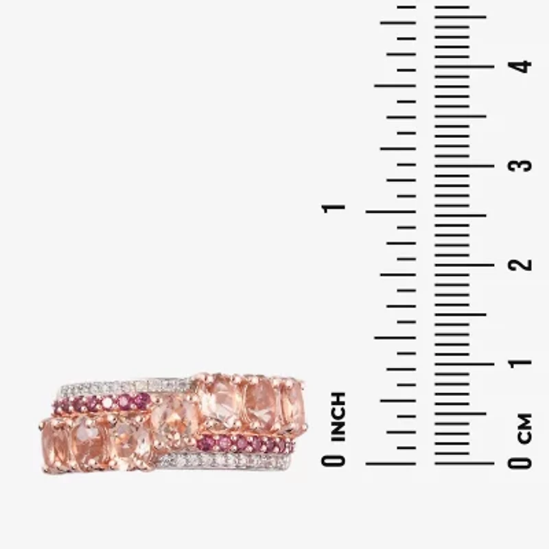 Limited Quantities! Womens Genuine Pink Morganite 14K Rose Gold Over Silver Cocktail Ring
