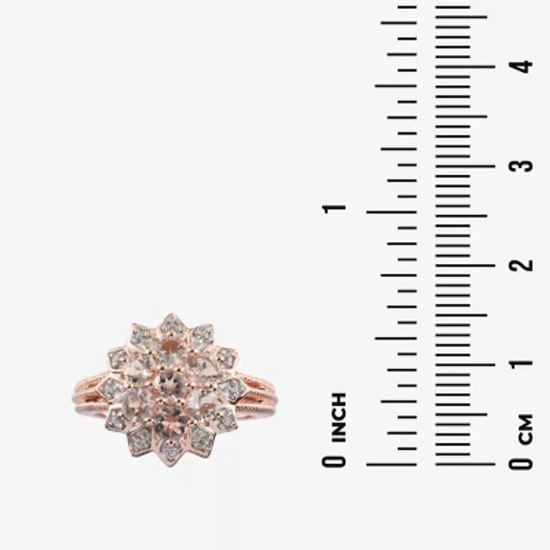 Limited Quantities! Womens Genuine Pink Morganite 14K Rose Gold Over Silver Cocktail Ring