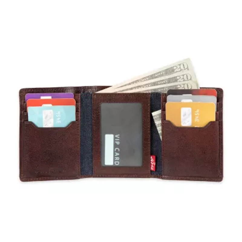 Levi's Xcap Mens Personalized Trifold Wallet