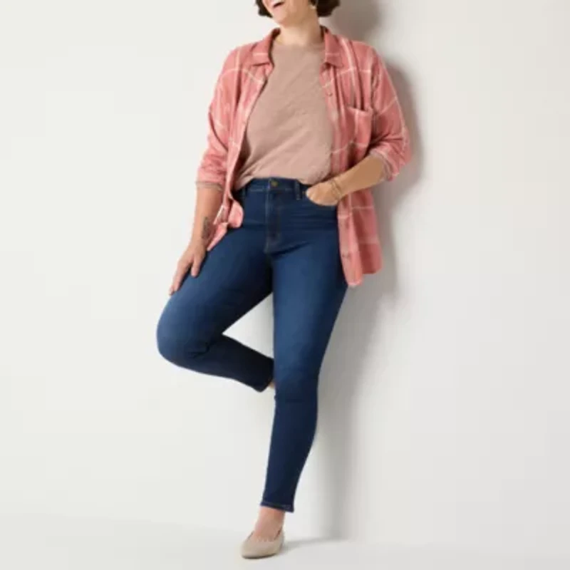 a.n.a Womens High Rise Tall Skinny Fit Jean