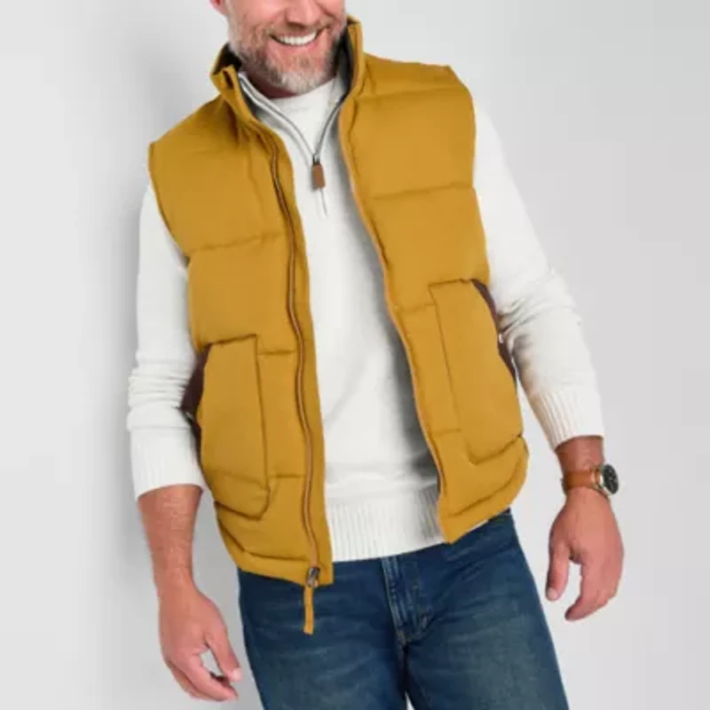 St. John's Bay Quilted Cargo Mens Midweight Puffer Vest