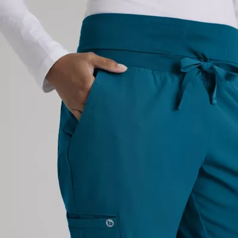 Barco One 5206 Stride 5-Pocket Mid-Rise Straight Leg Womens Plus Tall Tag Free Stretch Fabric Moisture Wicking Scrub Pant