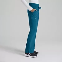 Barco One 5206 Stride 5-Pocket Mid-Rise Straight Leg Womens Plus Tall Tag Free Stretch Fabric Moisture Wicking Scrub Pant