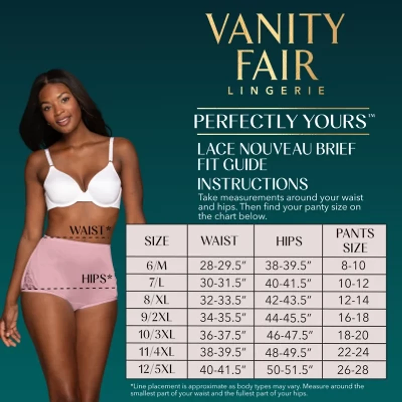 Vanity Fair® Perfectly Yours® Lace Nouveau® Nylon 3 Pack Brief Panty - 13011