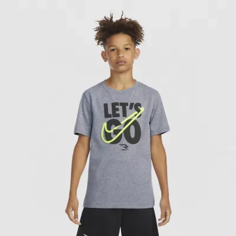 Nike 3BRAND by Russell Wilson Big Kid Boys Crew Neck Short Sleeve Regular Fit Graphic T-Shirt