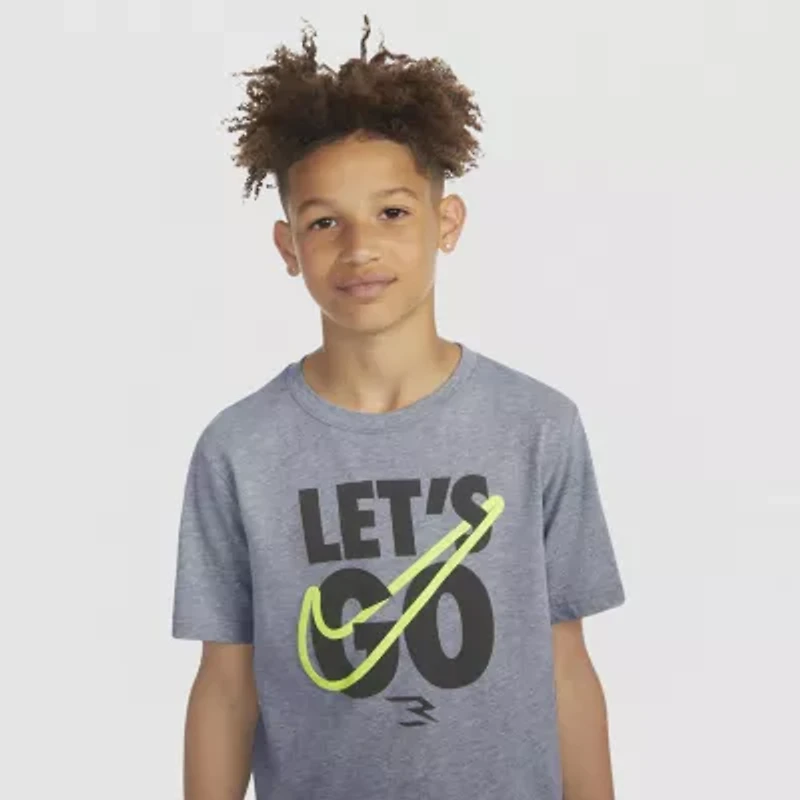 Nike 3BRAND by Russell Wilson Big Kid Boys Crew Neck Short Sleeve Regular Fit Graphic T-Shirt