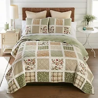 Donna Sharp Peach Rose 3-pc. Hypoallergenic Quilt Set