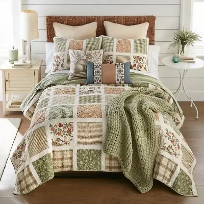 Donna Sharp Peach Rose 3-pc. Hypoallergenic Quilt Set