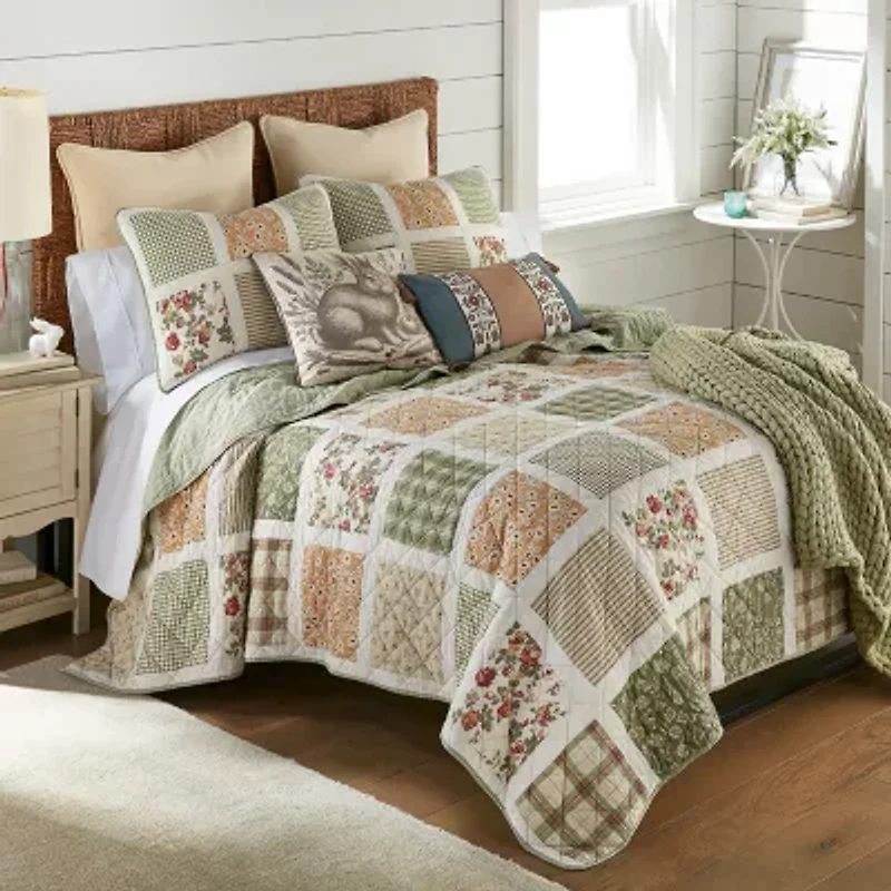Donna Sharp Peach Rose 3-pc. Hypoallergenic Quilt Set