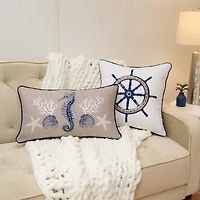 Donna Sharp Checker Indigo Nautical 2-pc. Rectangular Throw Pillow