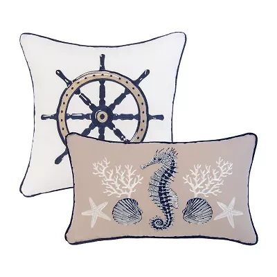 Donna Sharp Checker Indigo Nautical 2-pc. Rectangular Throw Pillow