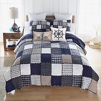 Donna Sharp Checker Indigo Nautical 2-pc. Rectangular Throw Pillow