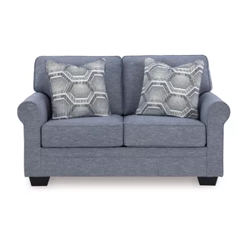 Signature Design by Ashley Carissa Manor Loveseat in Blue