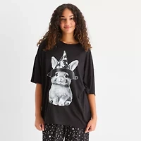 Arizona Body Womens Crew Neck Short Sleeve Juniors Pajama Top