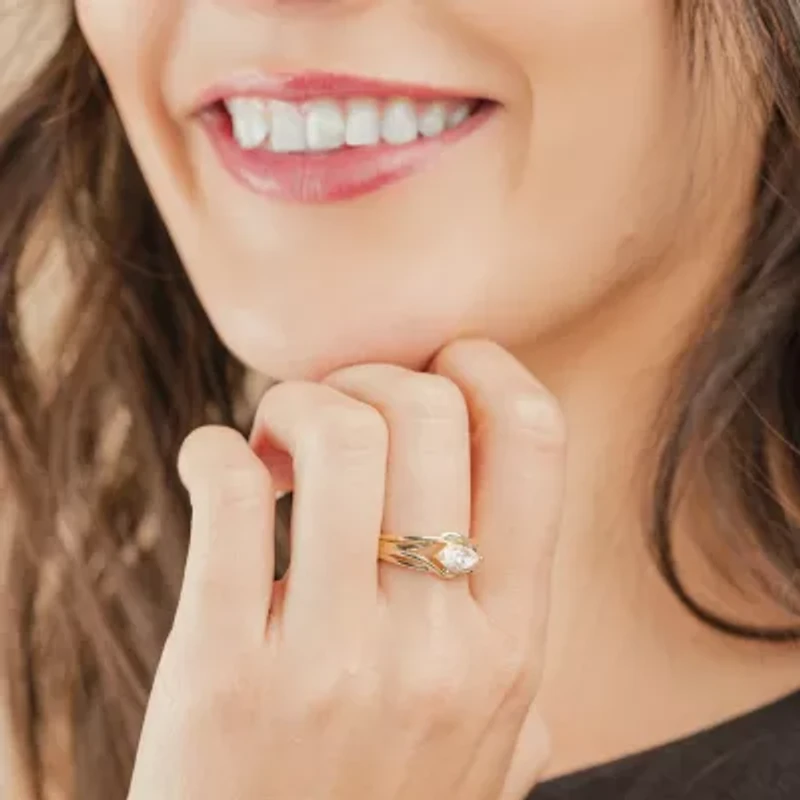 (Si2 / G) Womens 3/4 CT. Lab Grown White Diamond 10K Gold Marquise Cocktail Ring