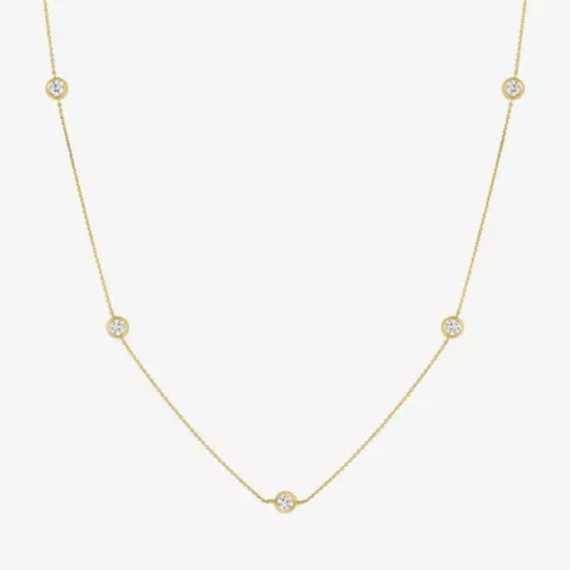 Diamond Addiction (G-H, Si2-I1) Womens White Diamond 10K Gold 16 Inch Strand Necklace