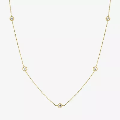 Diamond Addiction (G-H, Si2-I1) Womens White Diamond 10K Gold 16 Inch Strand Necklace