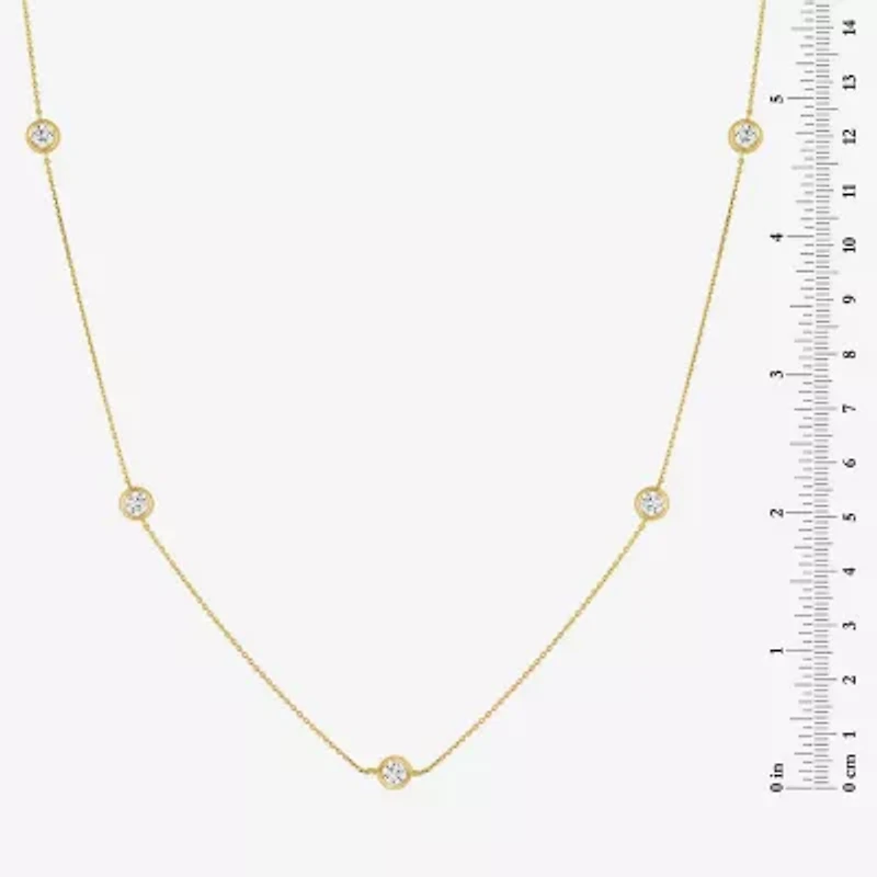 Diamond Addiction (G-H, Si2-I1) Womens White Diamond 10K Gold 16 Inch Strand Necklace