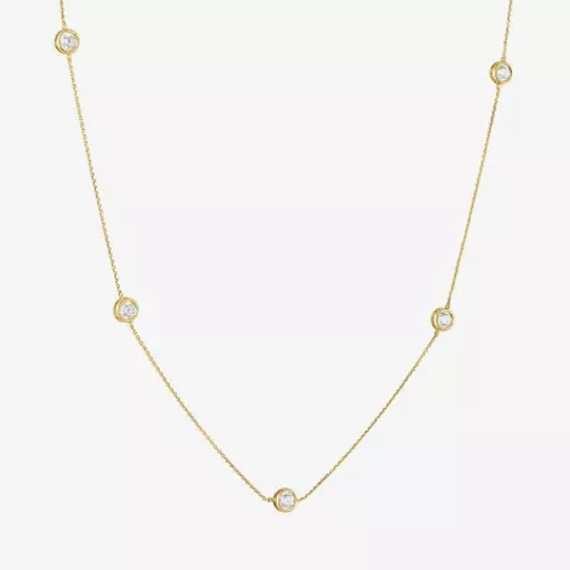 Diamond Addiction (G-H, Si2-I1) Womens White Diamond 10K Gold 16 Inch Strand Necklace