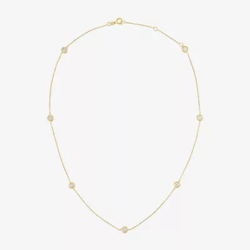 Diamond Addiction (G-H, Si2-I1) Womens White Diamond 10K Gold 16 Inch Strand Necklace