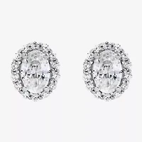 Si2,H-I 1 CT. T.W. Lab Grown White Diamond 10K White Gold Oval Stud Earrings