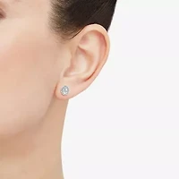 Si2,H-I 1 CT. T.W. Lab Grown White Diamond 10K White Gold Oval Stud Earrings