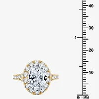 G / Si1-Si2) Womens / CT. T.W. Lab Grown White Diamond 14K White Gold Oval Side Stone Halo Bridal Set