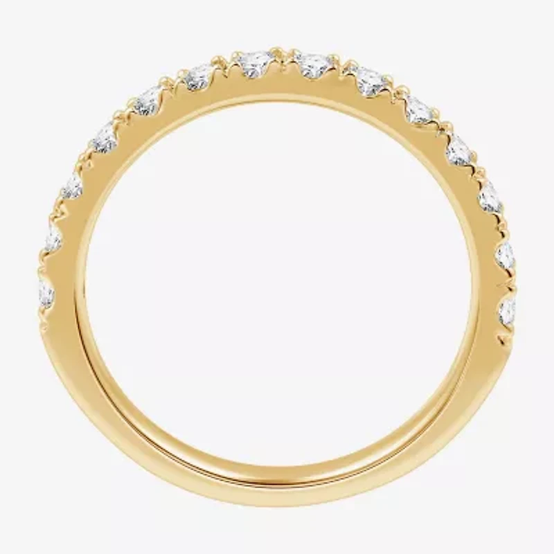 G / Si1-Si2) Womens / CT. T.W. Lab Grown White Diamond 14K White Gold Oval Side Stone Halo Bridal Set