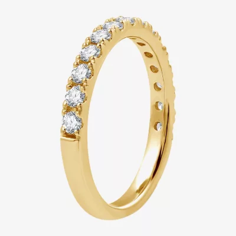 G / Si1-Si2) Womens / CT. T.W. Lab Grown White Diamond 14K White Gold Oval Side Stone Halo Bridal Set