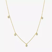 (G-H Womens 1/10 CT. T.W. Lab Grown White Diamond 14K Gold Over Silver 16 Inch Pendant Necklace