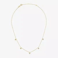 (G-H Womens 1/10 CT. T.W. Lab Grown White Diamond 14K Gold Over Silver 16 Inch Pendant Necklace