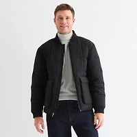 St. John's Bay Mens Water Resistant Midweight Bomber Puffer Jacket