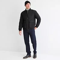 St. John's Bay Mens Water Resistant Midweight Bomber Puffer Jacket