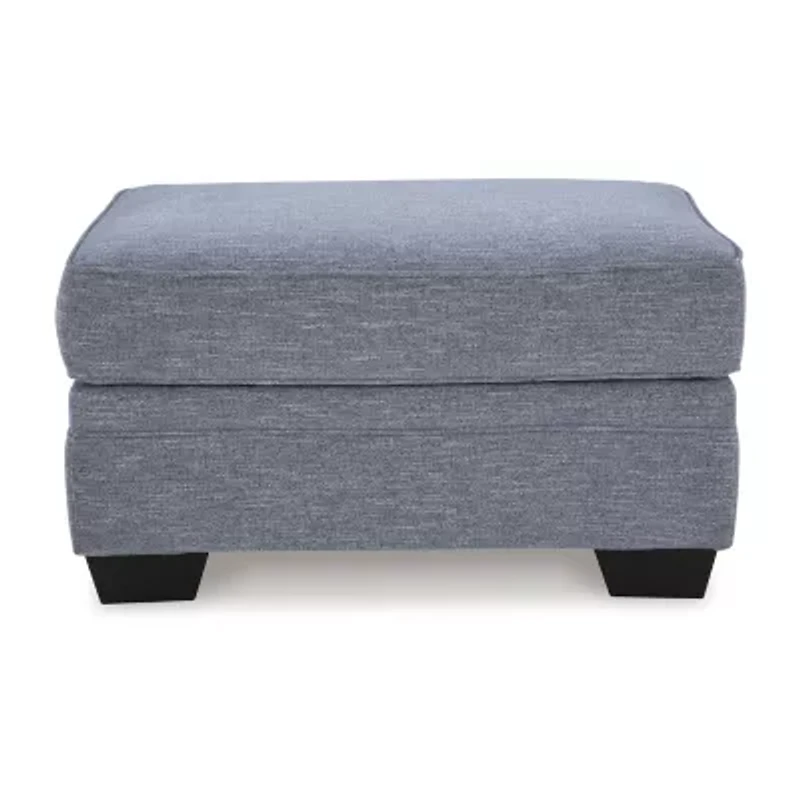 Signature Design by Ashley Carissa Manor Ottoman in Blue