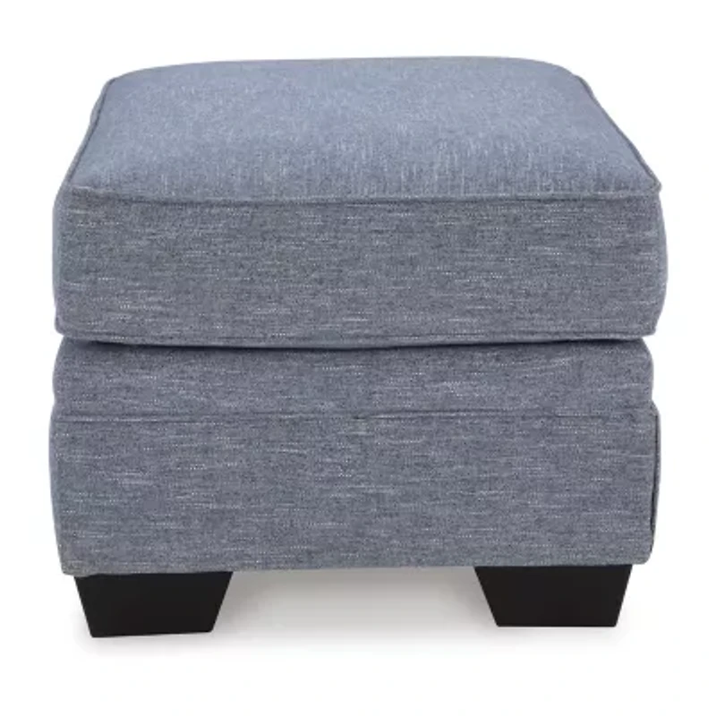 Signature Design by Ashley Carissa Manor Ottoman in Blue