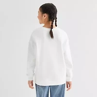 Eyeshadow Big Kid Girls Crew Neck Fleece Long Sleeve Sweatshirt