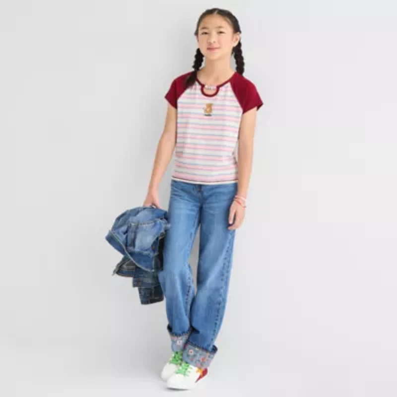 Self Esteem Big Kid Girls Round Neck Short Sleeve T-Shirt