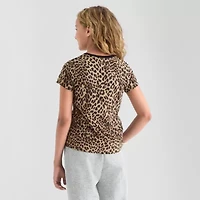 Xersion Little & Big Kid Girls Crew Neck Short Sleeve Regular Fit Graphic T-Shirt