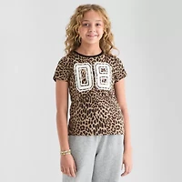 Xersion Little & Big Kid Girls Crew Neck Short Sleeve Regular Fit Graphic T-Shirt