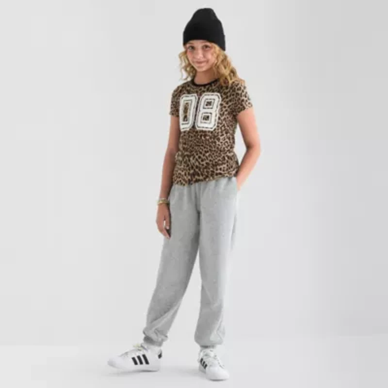 Xersion Little & Big Kid Girls Crew Neck Short Sleeve Regular Fit Graphic T-Shirt