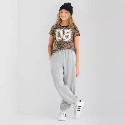 Xersion Fleece Little & Big Kid Girls Cinched High Rise Regular Fit Jogger Pant