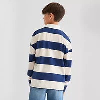 Thereabouts Little & Big Kid Boys Long Sleeve Regular Fit Spread Collar Rugby Shirt