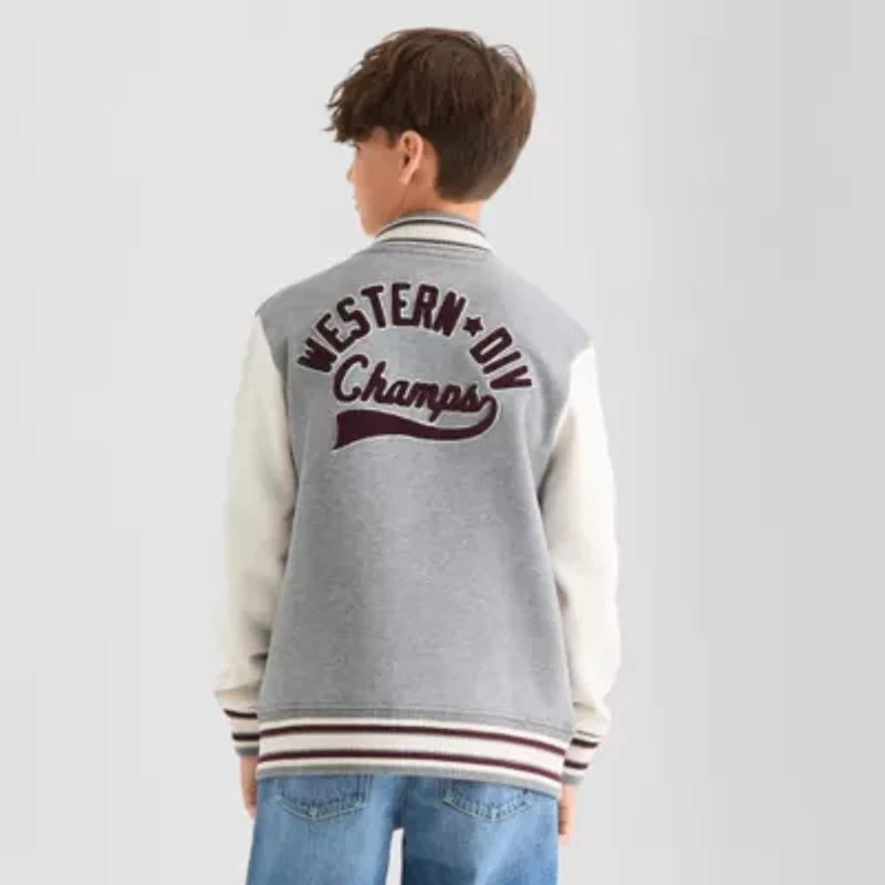 Thereabouts Little & Big Kid Boys Fleece Lightweight Varsity Jacket