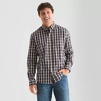 U.S. Polo Assn. Stretch Poplin Mens Long Sleeve Classic Fit Fabric Embroidered Button-Down Shirt