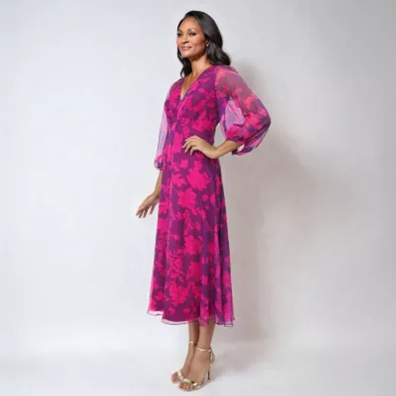 Rene by Ruiz Collection Womens 3/4 Sleeve Evening Gown