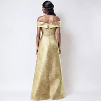 Rene by Ruiz Collection Off The Shoulder Womens Short Sleeve Evening Gown