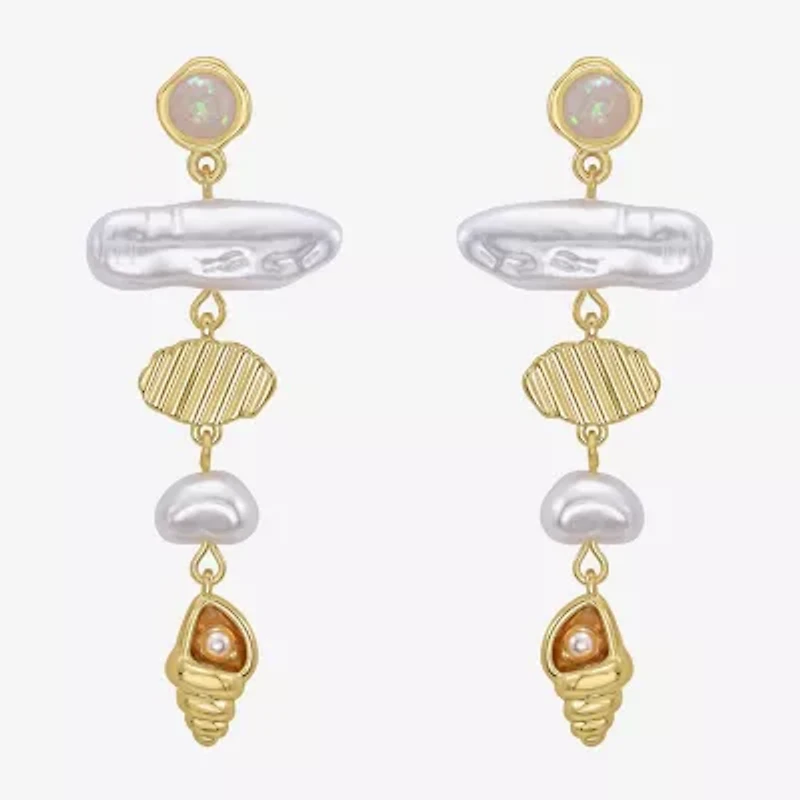 Rebecca Minkoff Womens 14K Gold Over Brass Chandelier Earrings