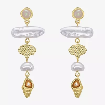 Rebecca Minkoff Womens 14K Gold Over Brass Chandelier Earrings